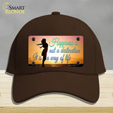 Happiness Way Of Life Sunset Novelty License Plate Hat Cotton / Dark Brown