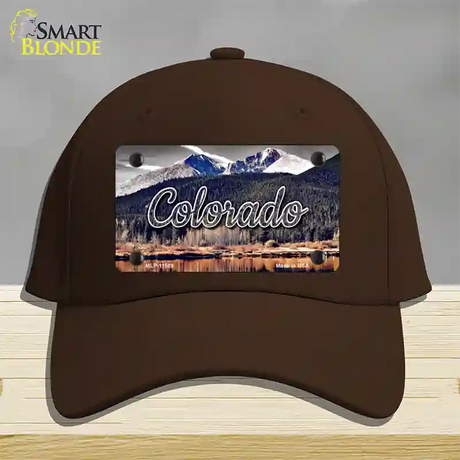 Colorado Forest and Mountains State Novelty License Plate Hat Cotton / Dark Brown