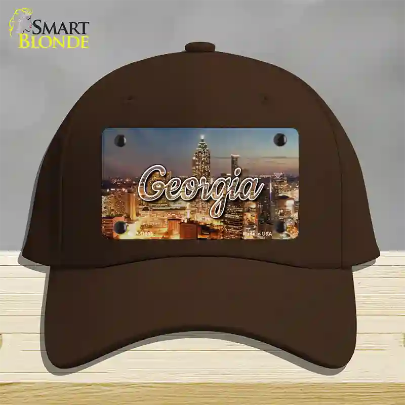 Georgia City Lights State Novelty License Plate Hat Cotton / Dark Brown