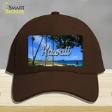 Hawaii Palm Trees State Novelty License Plate Hat Cotton / Dark Brown