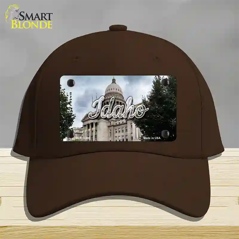 Idaho Capital Building State Novelty License Plate Hat Cotton / Dark Brown