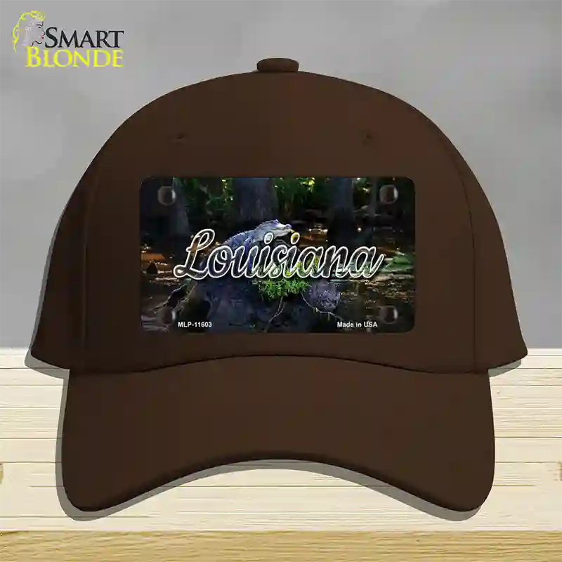 Louisiana Alligator Swamp State Novelty License Plate Hat Cotton / Dark Brown