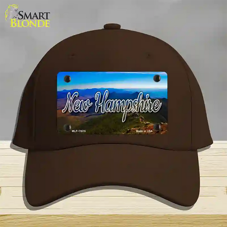 New Hampshire Mountain Range State Novelty License Plate Hat Cotton / Dark Brown