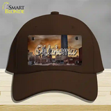 Oklahoma Sunset Skyline State Novelty License Plate Hat Cotton / Dark Brown