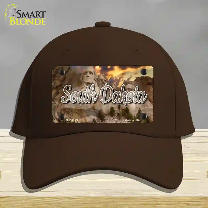 South Dakota Mt Rushmore State Novelty License Plate Hat Cotton / Dark Brown