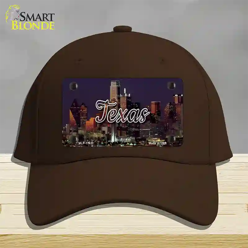 Texas City Lights Novelty License Plate Hat Cotton / Dark Brown