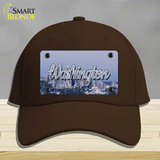 Washington Space Needle State Novelty License Plate Hat Cotton / Dark Brown