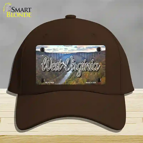 West Virginia River Bridge State Novelty License Plate Hat Cotton / Dark Brown