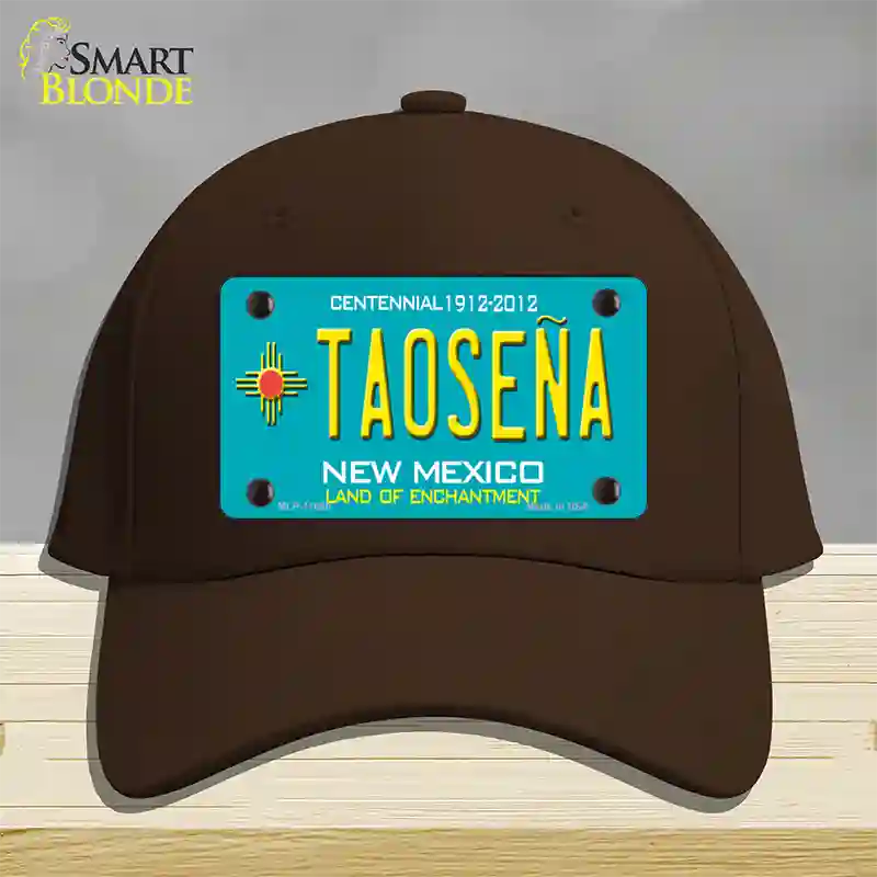 Taosena Teal New Mexico Novelty License Plate Hat Cotton / Dark Brown