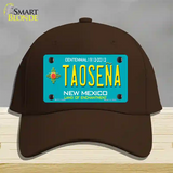 Taosena Teal New Mexico Novelty License Plate Hat Cotton / Dark Brown