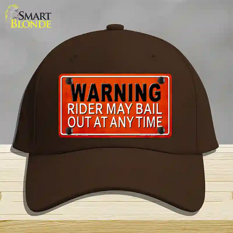 Rider May Bail Novelty License Plate Hat Cotton / Dark Brown