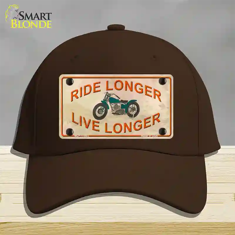 Ride Longer Live Longer Novelty License Plate Hat Cotton / Dark Brown