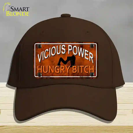 Vicious Power Novelty License Plate Hat Cotton / Dark Brown