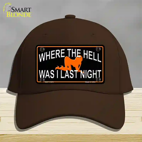 Where The Hell Novelty License Plate Hat Cotton / Dark Brown