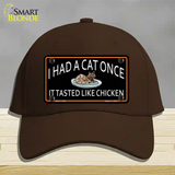 I Had A Cat Once Novelty License Plate Hat Cotton / Dark Brown