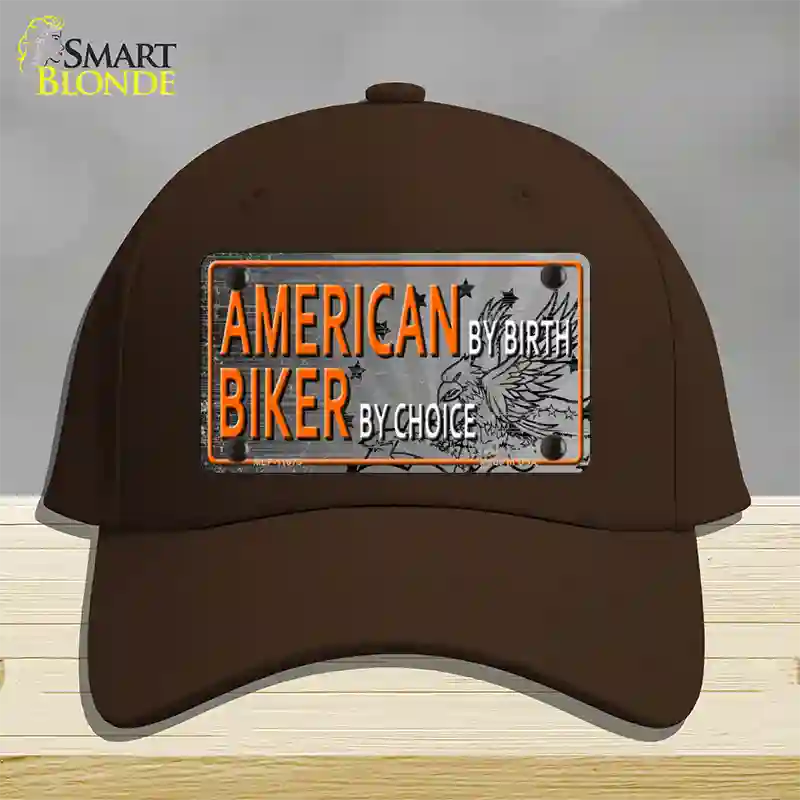 American Biker Novelty License Plate Hat Cotton / Dark Brown