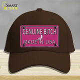 Genuine Bitch Made In USA Novelty License Plate Hat Cotton / Dark Brown