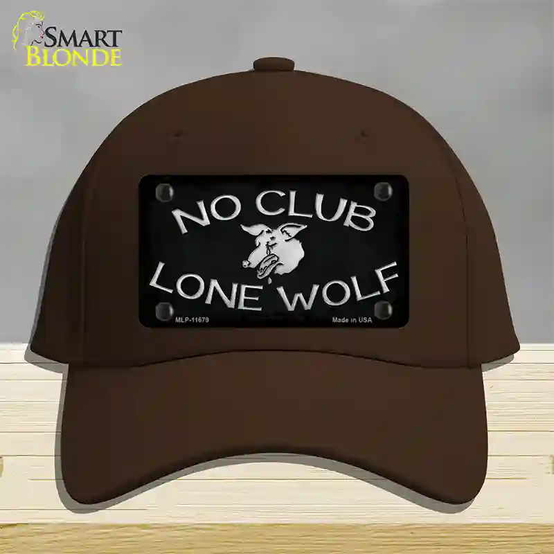 No Club Lone Wolf Novelty License Plate Hat Cotton / Dark Brown