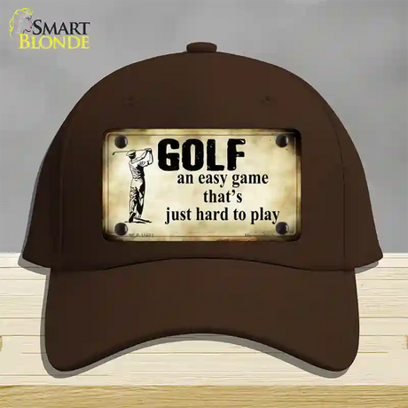 Golf An Easy Game Novelty License Plate Hat Cotton / Dark Brown