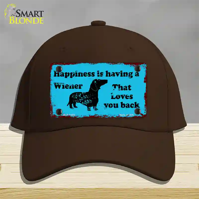 Happiness Is Having A Wiener Novelty License Plate Hat Cotton / Dark Brown