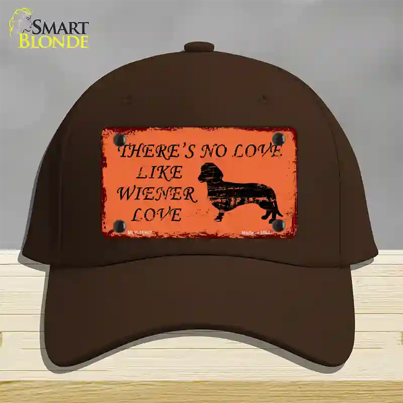 Wiener Love Novelty License Plate Hat Cotton / Dark Brown