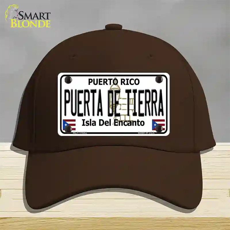 Puerta De Tierra Puerto Rico Novelty License Plate Hat Cotton / Dark Brown