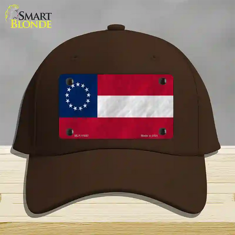 First Confederate Flag 13 Stars Novelty License Plate Hat Cotton / Dark Brown