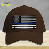 First Responder American Flag Novelty License Plate Hat Cotton / Dark Brown