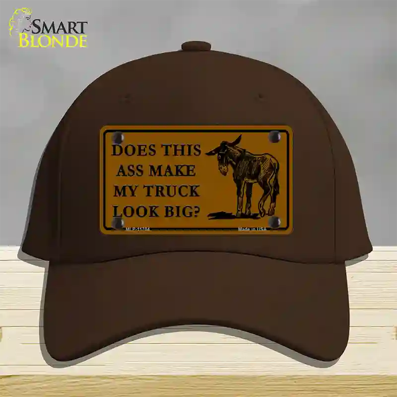 Does This Ass Novelty License Plate Hat Cotton / Dark Brown