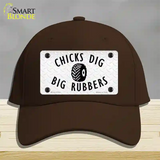 Chicks Dig Big Rubbers Novelty License Plate Hat Cotton / Dark Brown