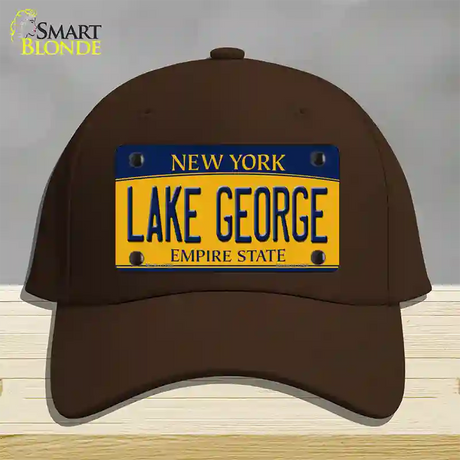 Lake George New York Novelty License Plate Hat Cotton / Dark Brown