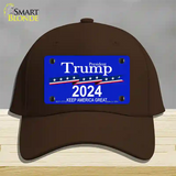 President Trump 2024 Novelty License Plate Hat Cotton / Dark Brown