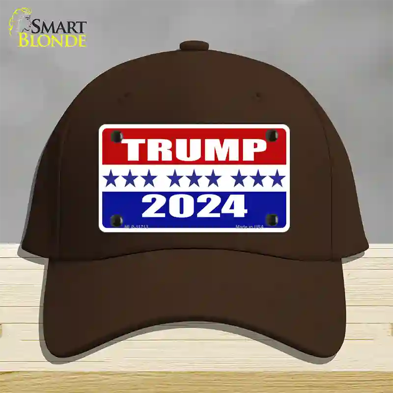 Trump 2024 Star Novelty License Plate Hat Cotton / Dark Brown