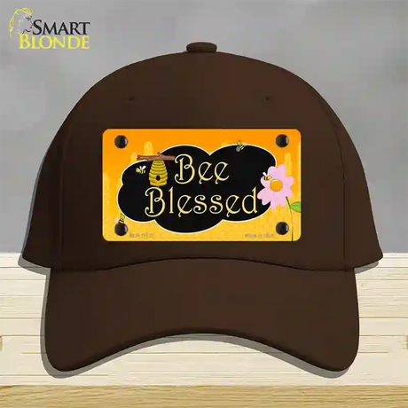 Bee Blessed Honey Hive Novelty License Plate Hat Cotton / Dark Brown