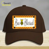 Bee Blessed Simple Novelty License Plate Hat Cotton / Dark Brown