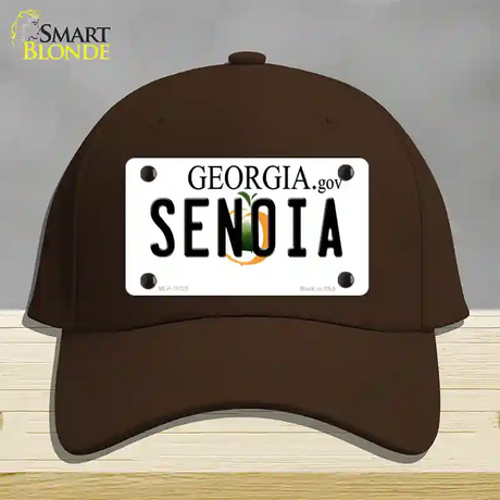 Senoia Georgia State Novelty License Plate Hat Cotton / Dark Brown