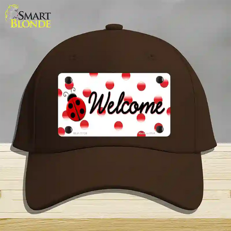 Welcome Ladybug Novelty License Plate Hat Cotton / Dark Brown