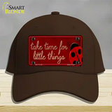 Take Time for Little Things Novelty License Plate Hat Cotton / Dark Brown