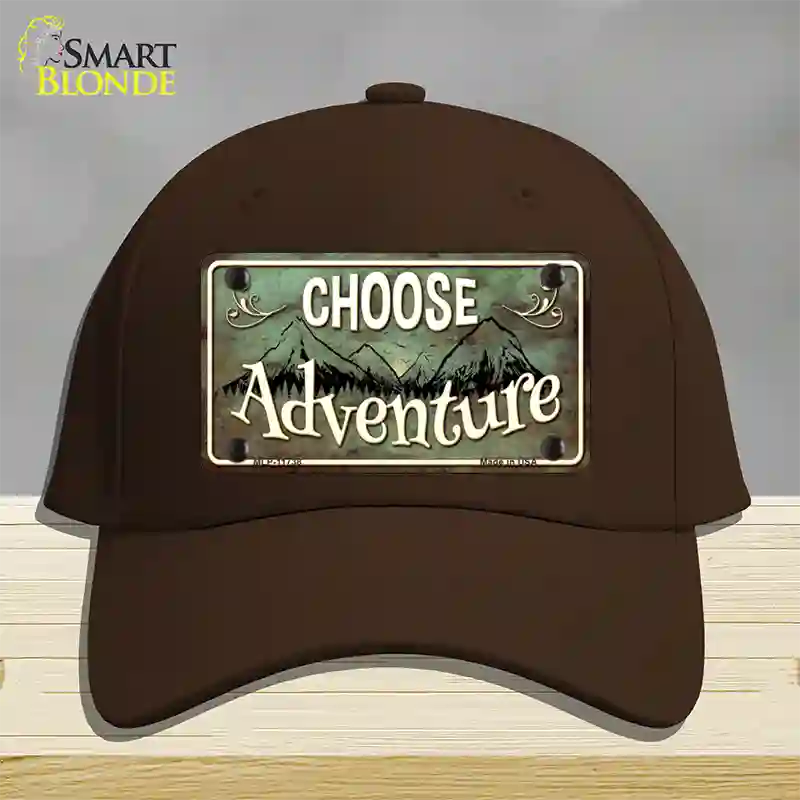 Choose Adventure Novelty License Plate Hat Cotton / Dark Brown