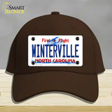 Winterville North Carolina State Novelty License Plate Hat Cotton / Dark Brown