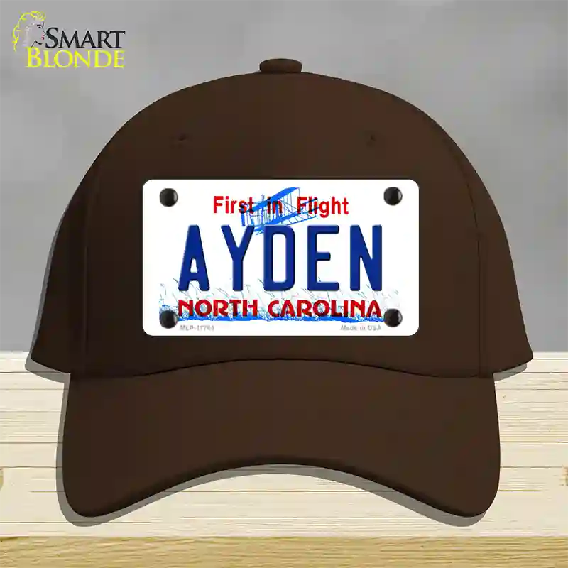 Ayden North Carolina State Novelty License Plate Hat Cotton / Dark Brown