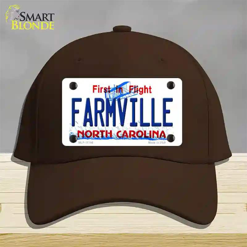 Farmville North Carolina State Novelty License Plate Hat Cotton / Dark Brown