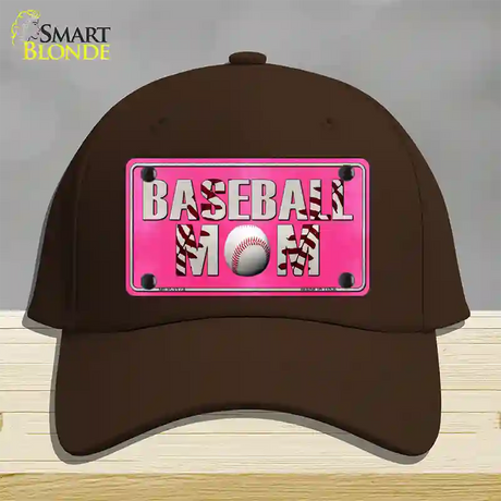 Baseball Mom Novelty License Plate Hat Cotton / Dark Brown