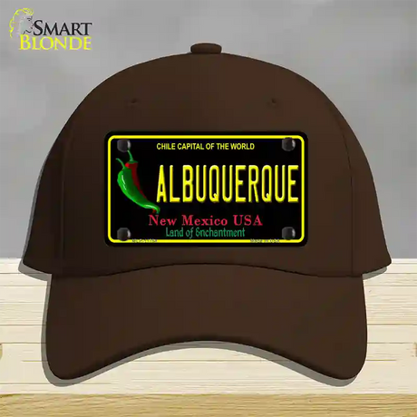 Albuquerque New Mexico Black State Novelty License Plate Hat Cotton / Dark Brown