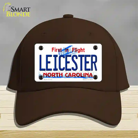 Leicester North Carolina State Novelty License Plate Hat Cotton / Dark Brown