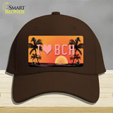 I Love Beach Novelty License Plate Hat Cotton / Dark Brown