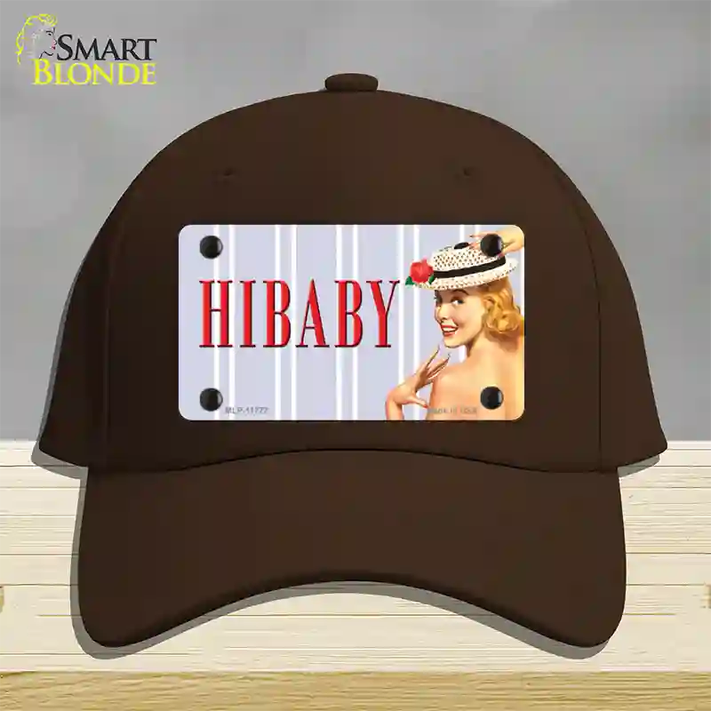 Hi Baby Vintage Pinup Novelty License Plate Hat Cotton / Dark Brown