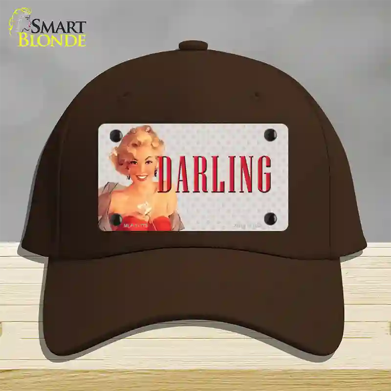 Darling Vintage Pinup Novelty License Plate Hat Cotton / Dark Brown