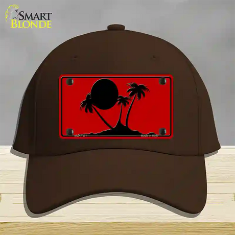 Island Palms Novelty License Plate Hat Cotton / Dark Brown