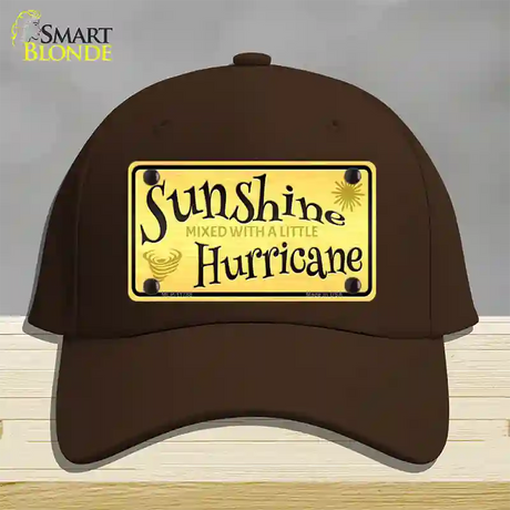 Sunshine With A Little Hurricane Novelty License Plate Hat Cotton / Dark Brown